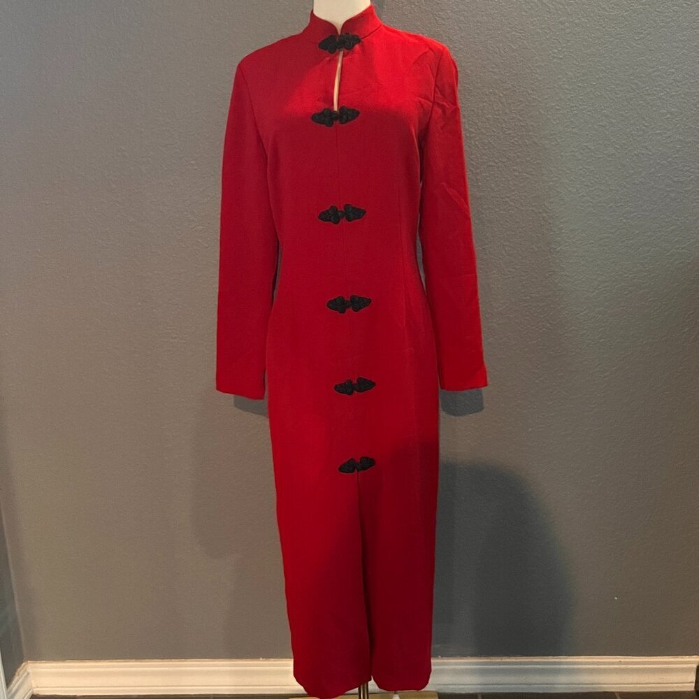 ZARA BLOGGERS FAVORITE TOGGLE MIDI RED DRESS QAPIO STYLE  NEW WITH TAGS - SIZE S